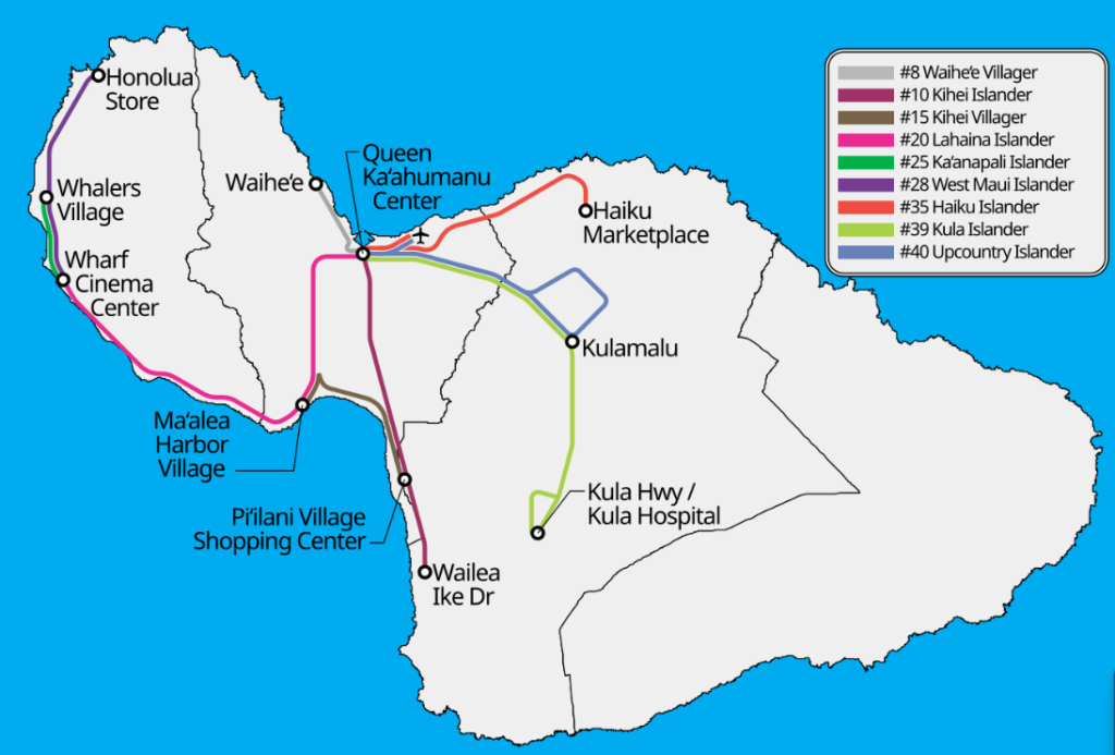 Maui Bus Route Map